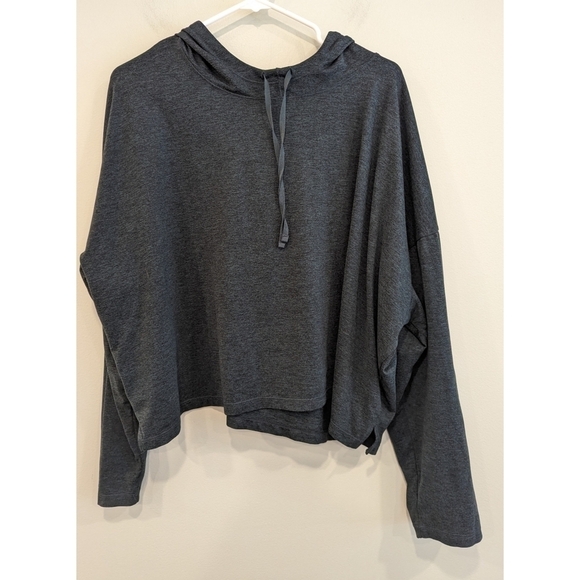 Girlfriend Collective Reset Cropped Hoodie Pullover in Heathered Green 3XL - Picture 1 of 5